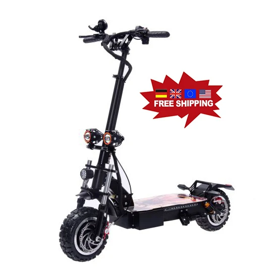 

High speed dual motor cheap 60v 5600w 11inch off road two fat tire electric scooter eu warehouse fast for adult