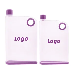 Image of A6 Memo Notebook Water Bottle Plastic BPA Free Flat Water Bottle 600ML Promotion Gift