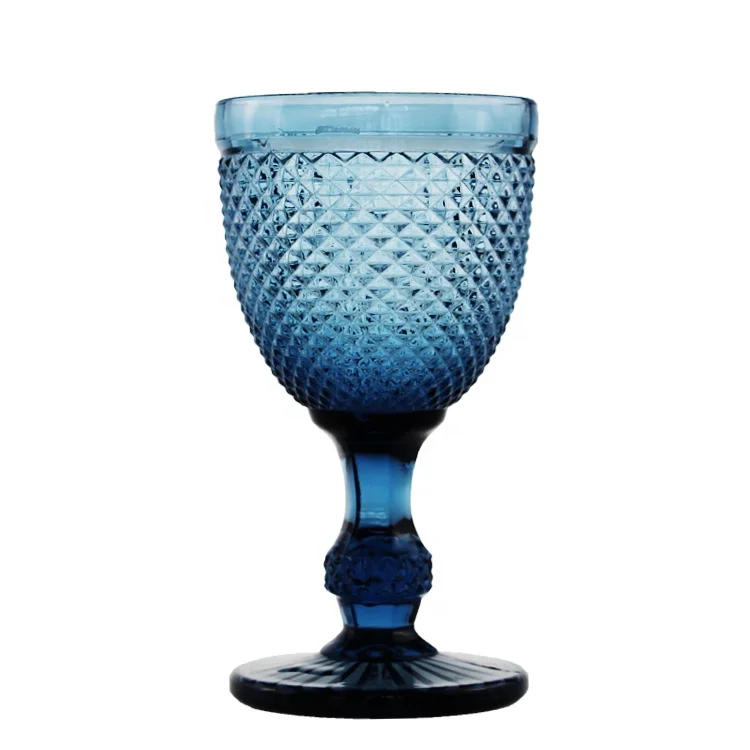 

Classical Glassware Embossed Glassware Blue Wine Glass Goblet