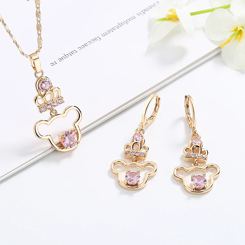 

2023 Wholesale Fashion Original Stainless Steel Natural 18K Gold Plated Zircon Stone Necklace Jewelry Sets For Women