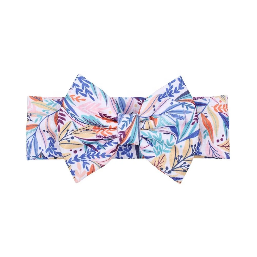 

2019 Hot Sale Hair Bow Headbands For Girls Soft Elastic Hairband Kids Fashion Flower Hair Accessories HeadWear Baby Head wrap, 23 colors