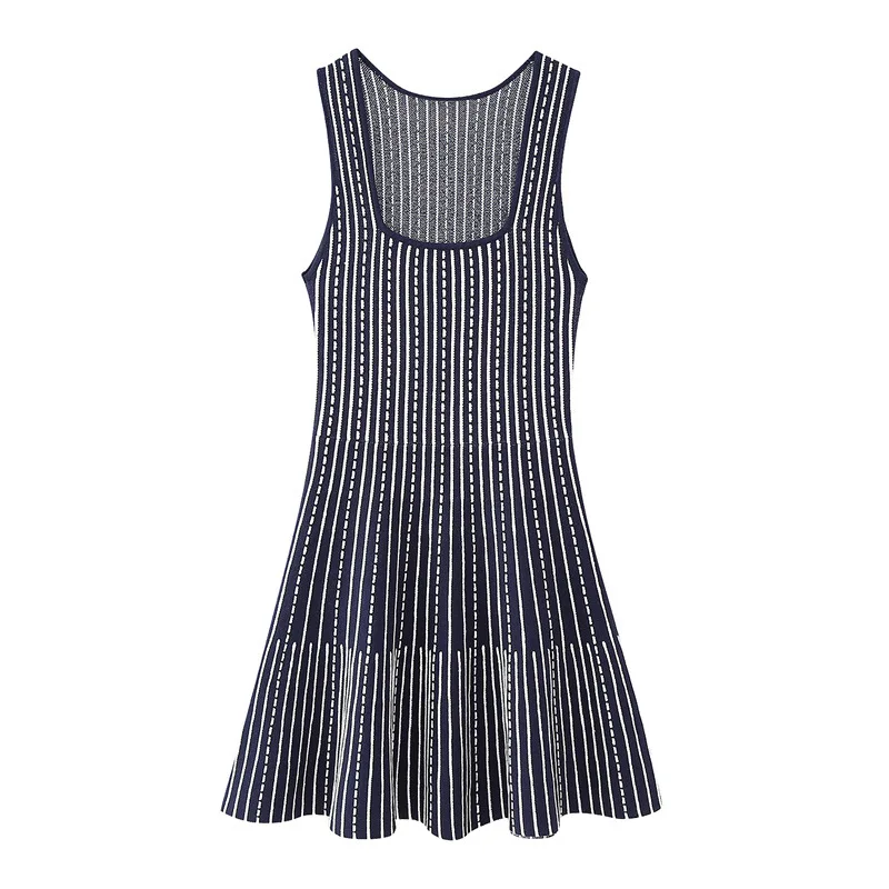 Wholesale Casual Knit Stripe Sleeveless Mini Dresses For Women