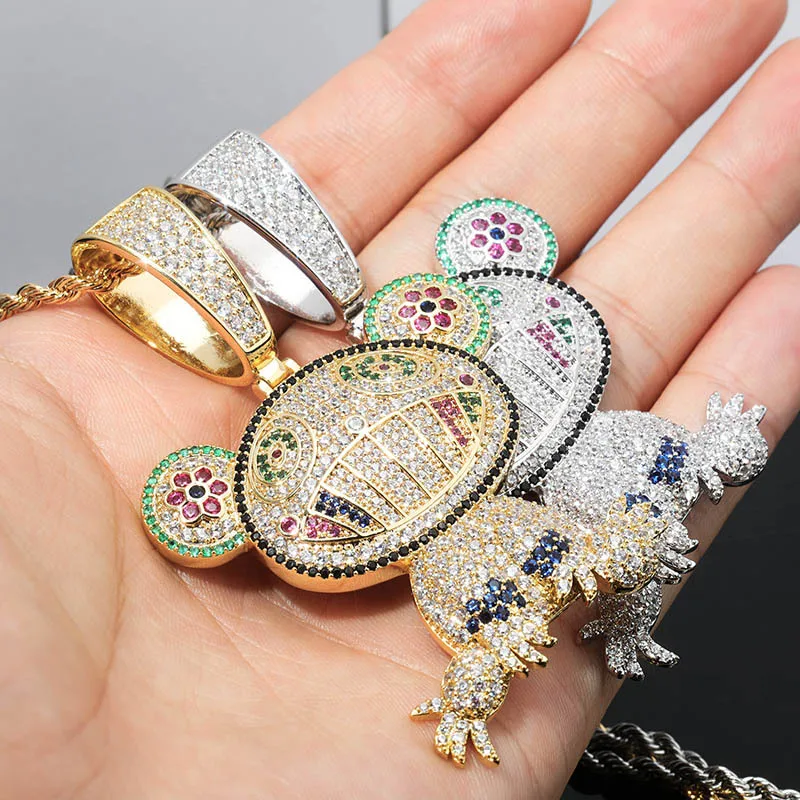 

Custom Full Iced Out Cartoon Folivora Design Pendant With Big Clasp