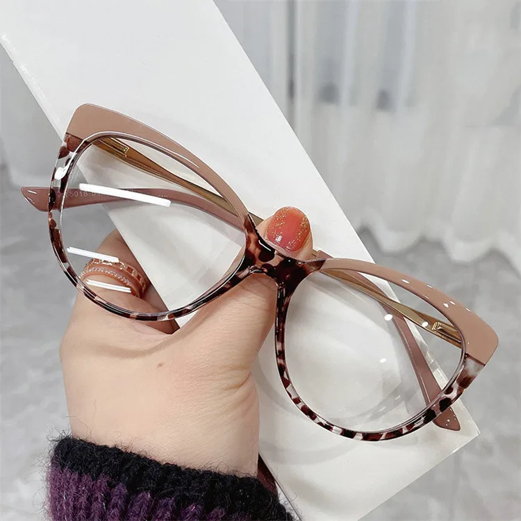 

Custom Logo eyeglass frame metal Fashion Womens Cat Eye TR90 Anti Blue Light Blocking Eyeglasses Glasses Optical Frame Gafas