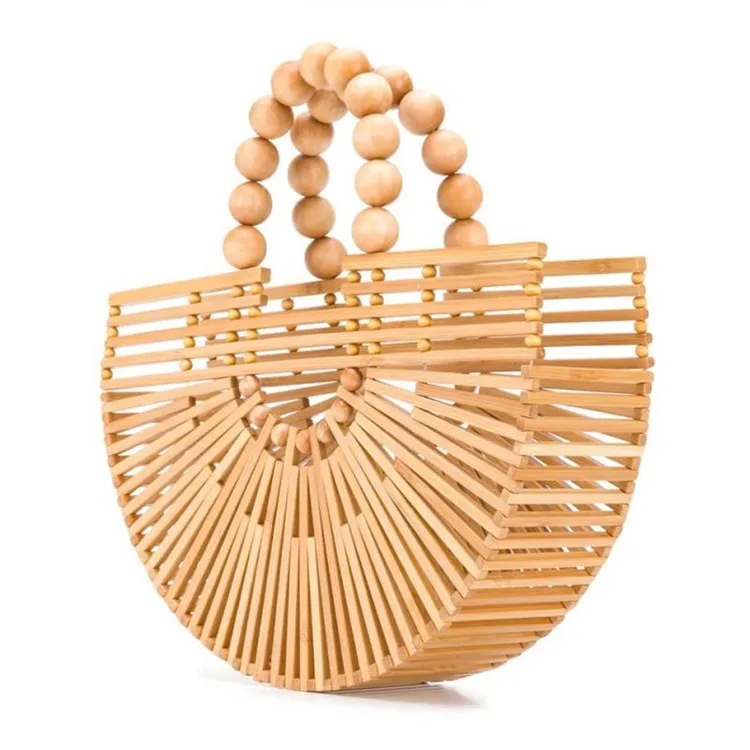 

Straw Crossbody Bag Womens Weave Shoulder Bag Summer Beach Purse and Rattan Handbags, Wooden