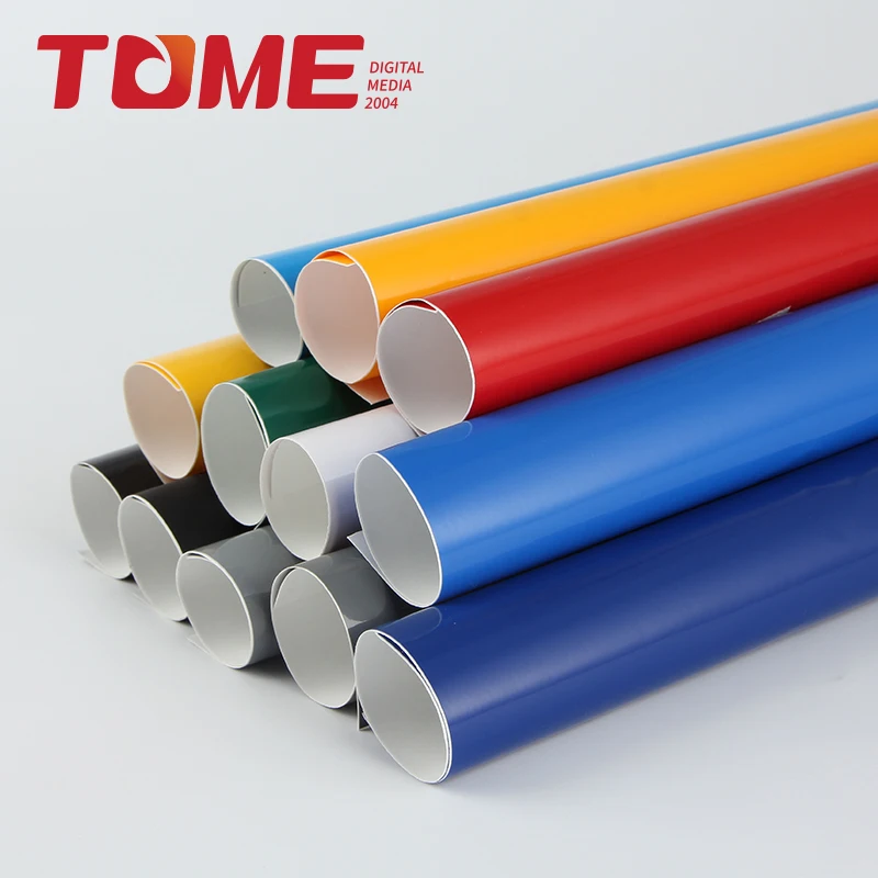 

TOME ODM OEM factory vinyl Graphic color Vinyl Roll pvc Self Adhesive Vinyl For Cutting Plotter