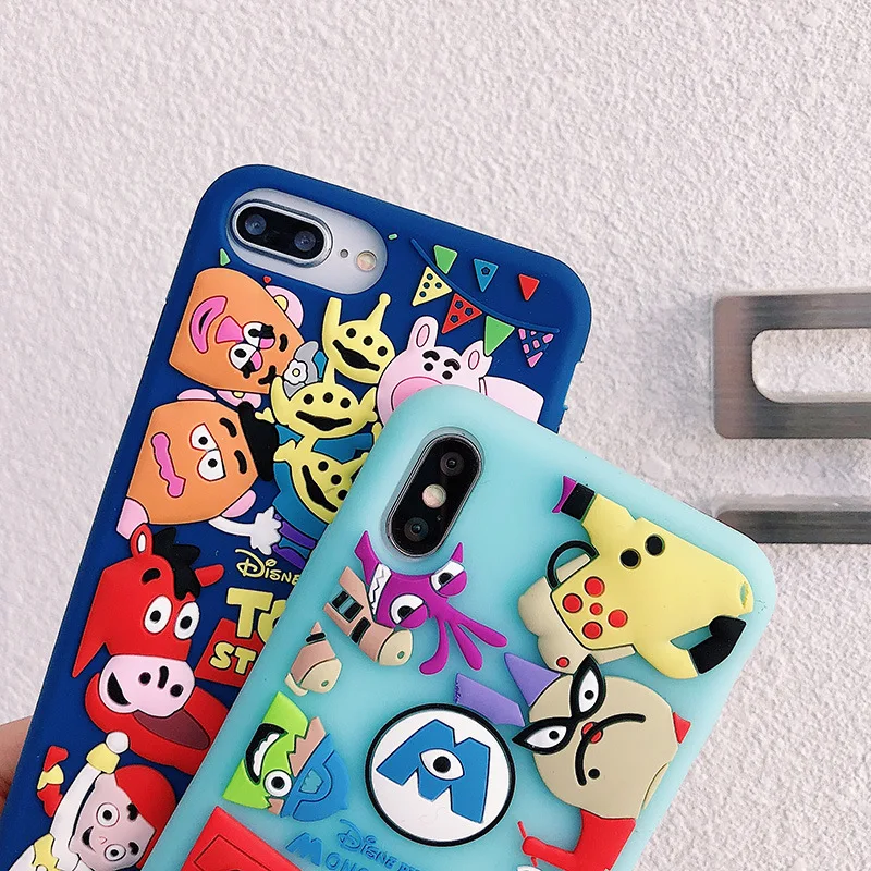 

Colorful 3D Soft PVC Silicone Cartoon Phone Case Rubber Phone Cover, Multi