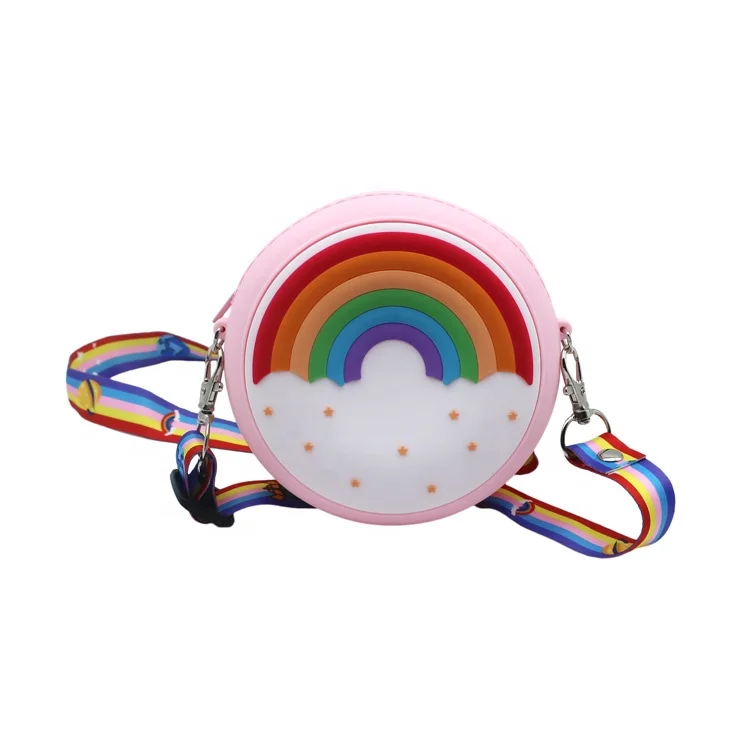 

Factory custom wholesales small cute rainbow style silicone rubber coin purse wallet, Customize(any pantone color)