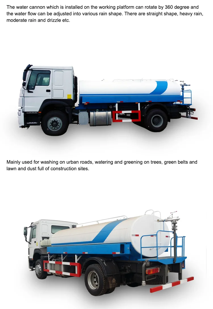 Howo 4x2 heavy water tank trucks factory price