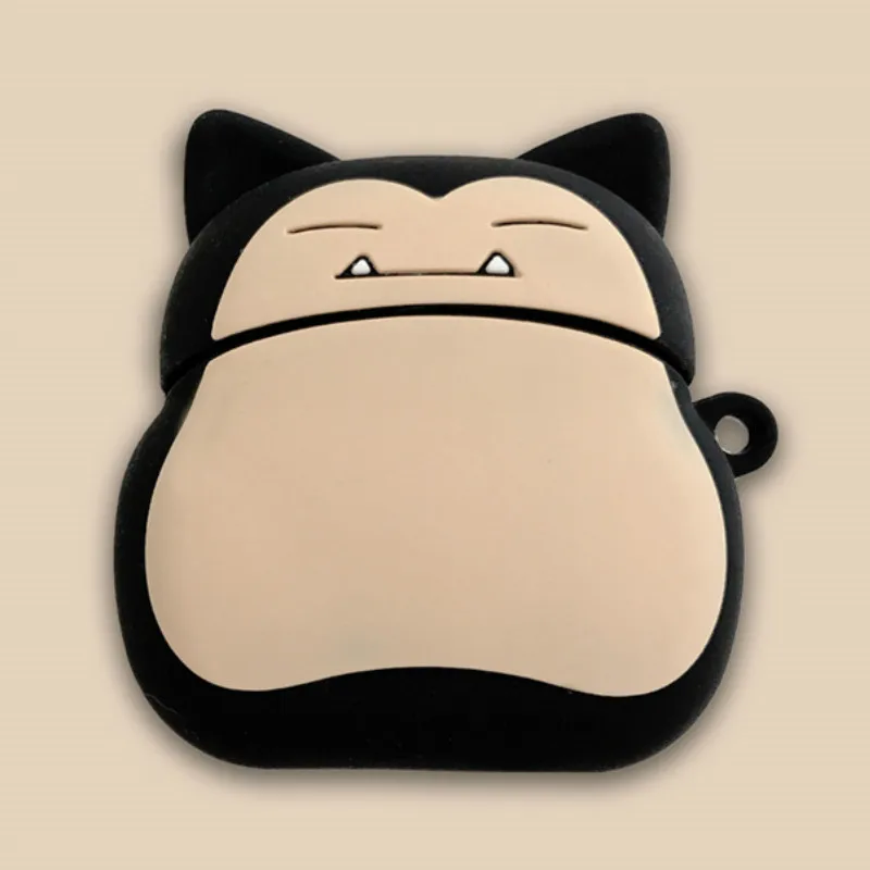 3D Case for AirPods Cartoon Earphone Cases for Apple Cute Pokemon Go Finger Ring Strap Snorlax Cover
