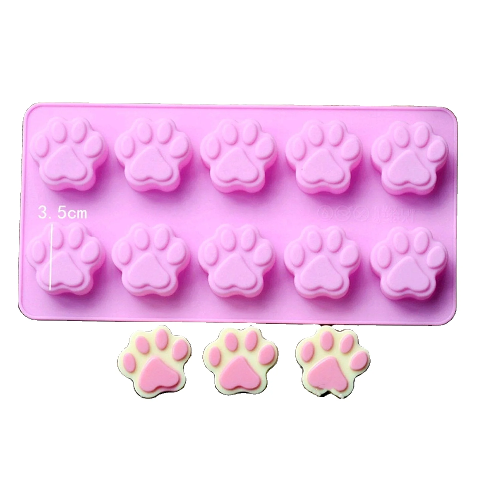 

Chocolate Cookie Mould 10 cute cat claw handmade soap chocolate molds Paw Print Silicone Mold Jelly Ice Cube Baking Decor DIY, Pink