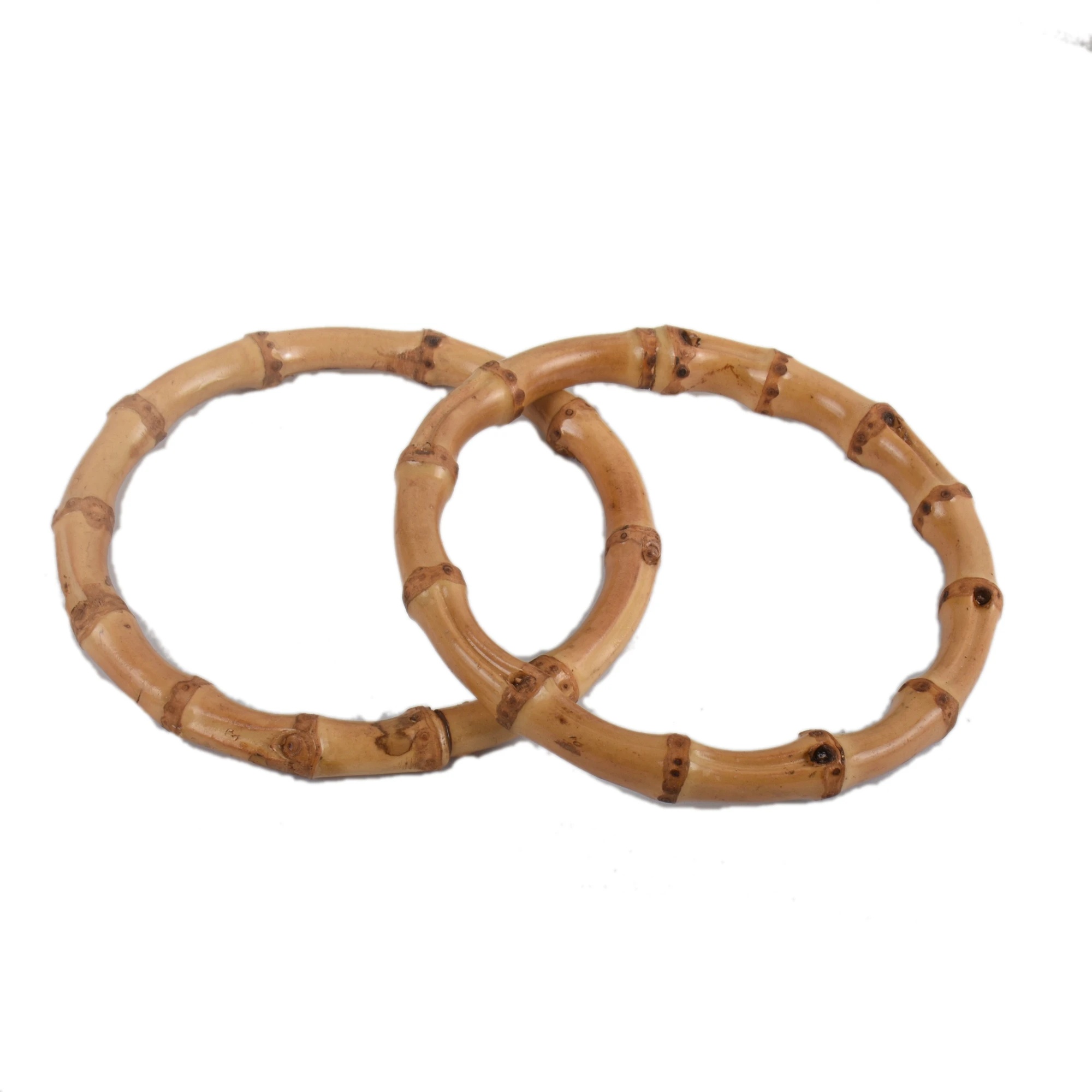 

Handmade Round Bamboo Bag Handle For DIY Handbag Accessories, Natural