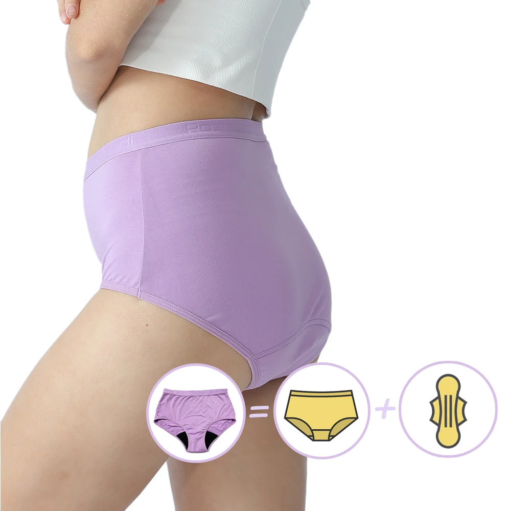 

Wholesale period culotte classic panties bamboo fiber 4 Layer Leak proof apparel teens menstruation absorbent underwear, Picture shows