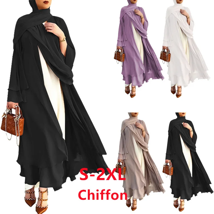 

Wholesale Long Dubai Modern Prom Dresses Black Islamic Clothing Open Satin Abaya Women Muslim Dress, Picture