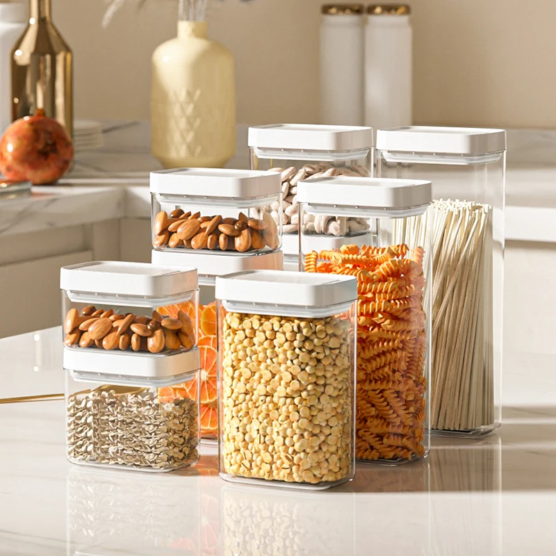 

NEW ARRIVAL Kitchen Storage Containers BPA Free Air Tight acrylic with Bamboo lids cereal canist food storage containers