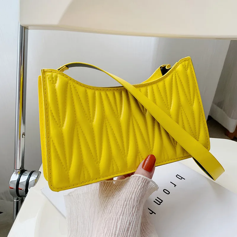 

2021 New Design Square Lady Sling Shoulder Bags Ladies Armpit Bags Leather Women Purse Handbags, White,black,yellow,green,blue,orange,purple