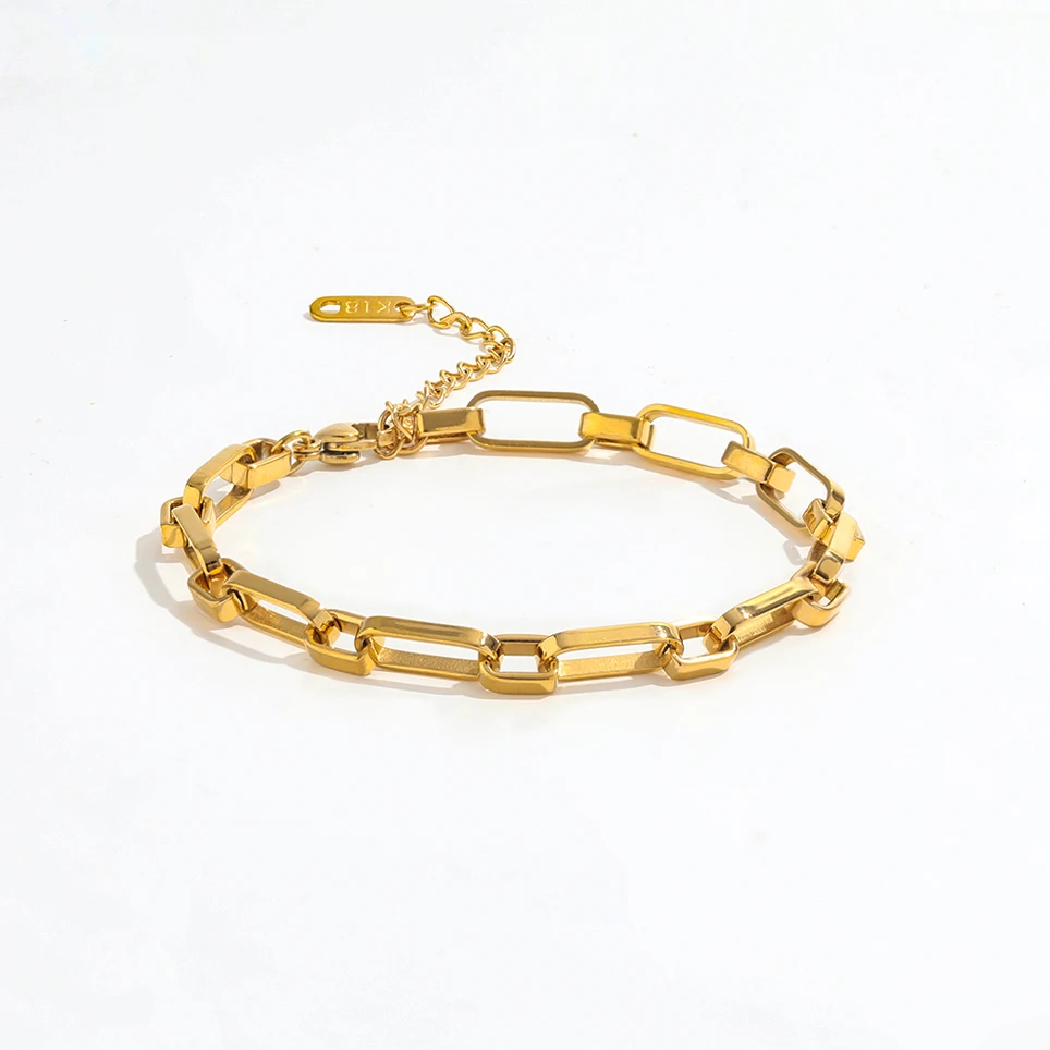Joolim Stylish Stainless Steel 18K Gold Plated Chain Bracelet Design Jewelry Wholesale