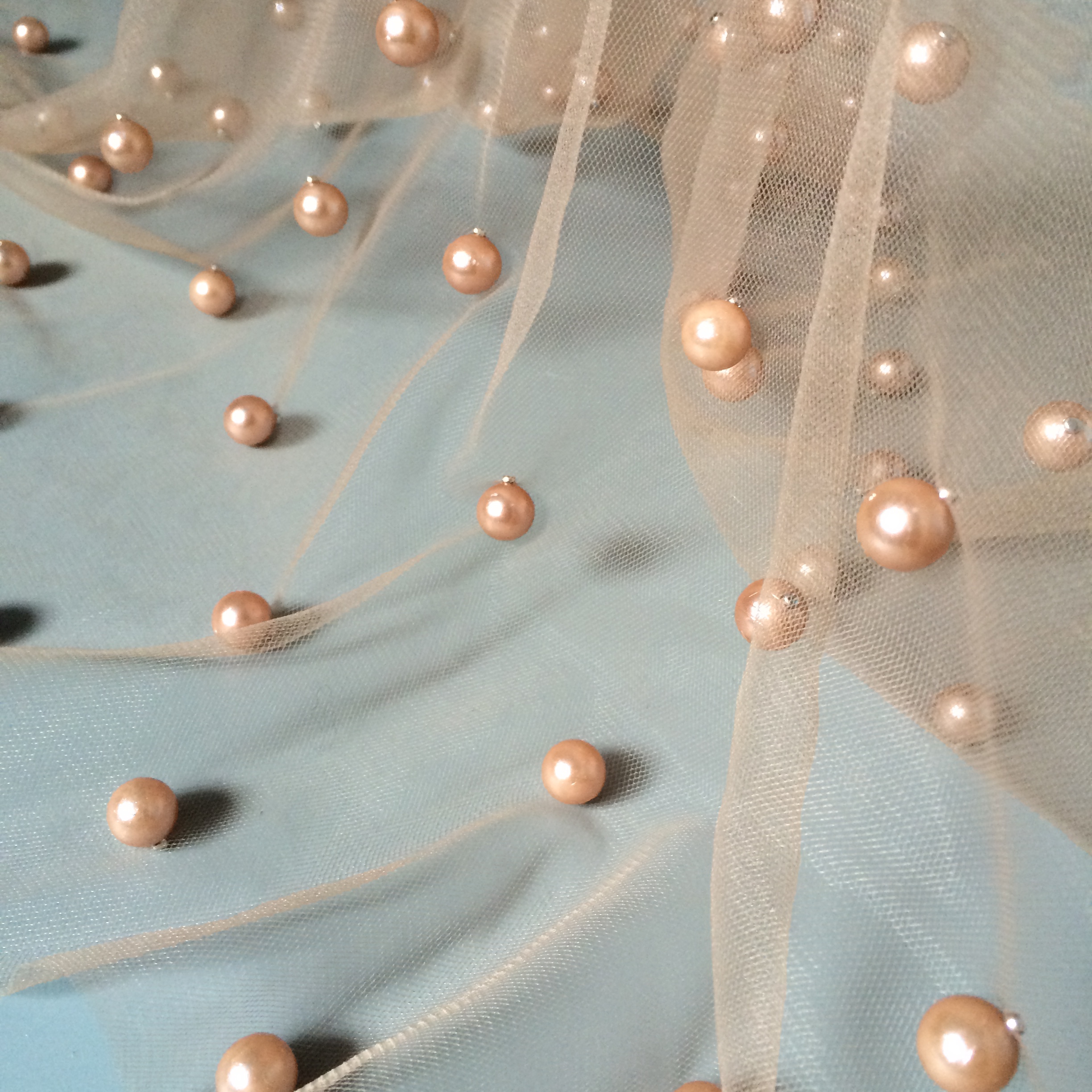

pearl 3D tulle bridal lace fabric online