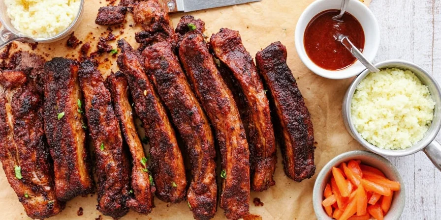 Ribs rubbed with cardamom and orange zest.