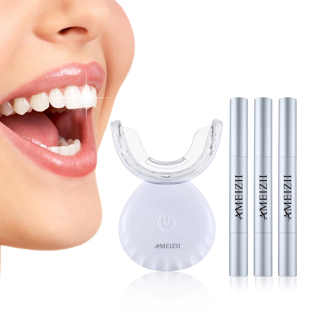 

Custom Logo Bright White Wireless Teeth Whitening Machine Tooth Cleaning Care Lamp Kit Dental Bleaching Gel Pen Perfect Smile