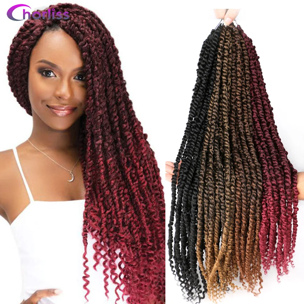 

Wholesale price 24''Passion Twist Crochet Braiding Hair Pre Passion AfroTwist Braiding Hair For Synthetic For Black Woman