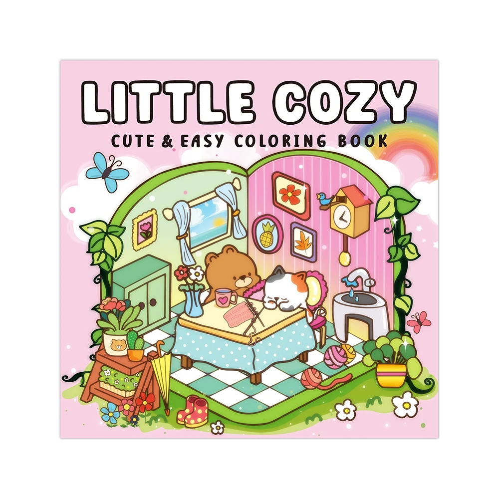 Custom Coloring Book for Kids Adults and Teens Featuring Super Cute Animal Characters Easy and Simple Designs for Relaxation