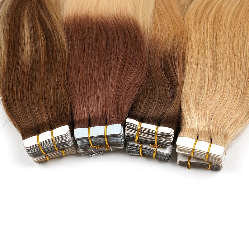 

CHAOFAN Wholesale Price Super Double Drawn Human Hair Tape Extensions Original Factory, Accept customer color chart