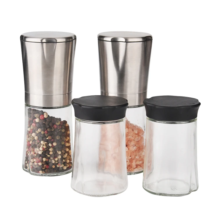 

Stainless steel body and ceramic mill 4 in 1 new pefect spice mill set