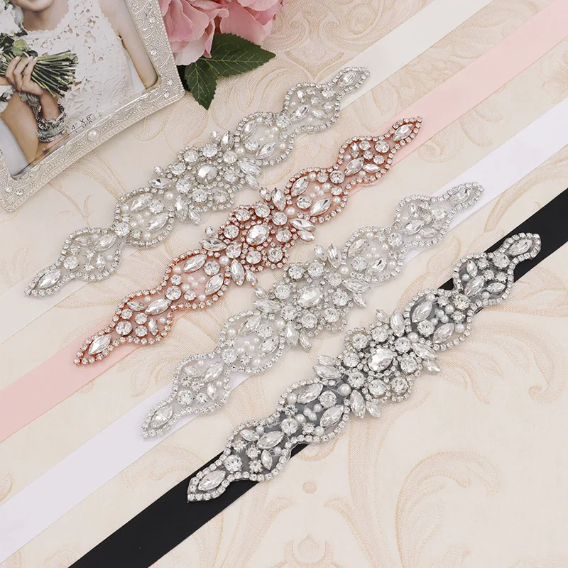 

Newest Women Dress Drill Belt Wedding Bridal Dress Decoration rhinestone pearl Belt