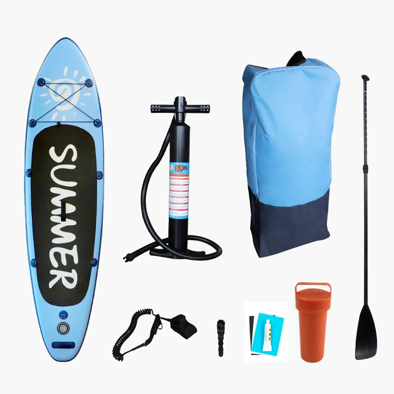 

INSTOCK/Drop shipping cheap inflatable folding 2 person paddle board isup sets stand-up foldable paddle board isup kit, Black&white