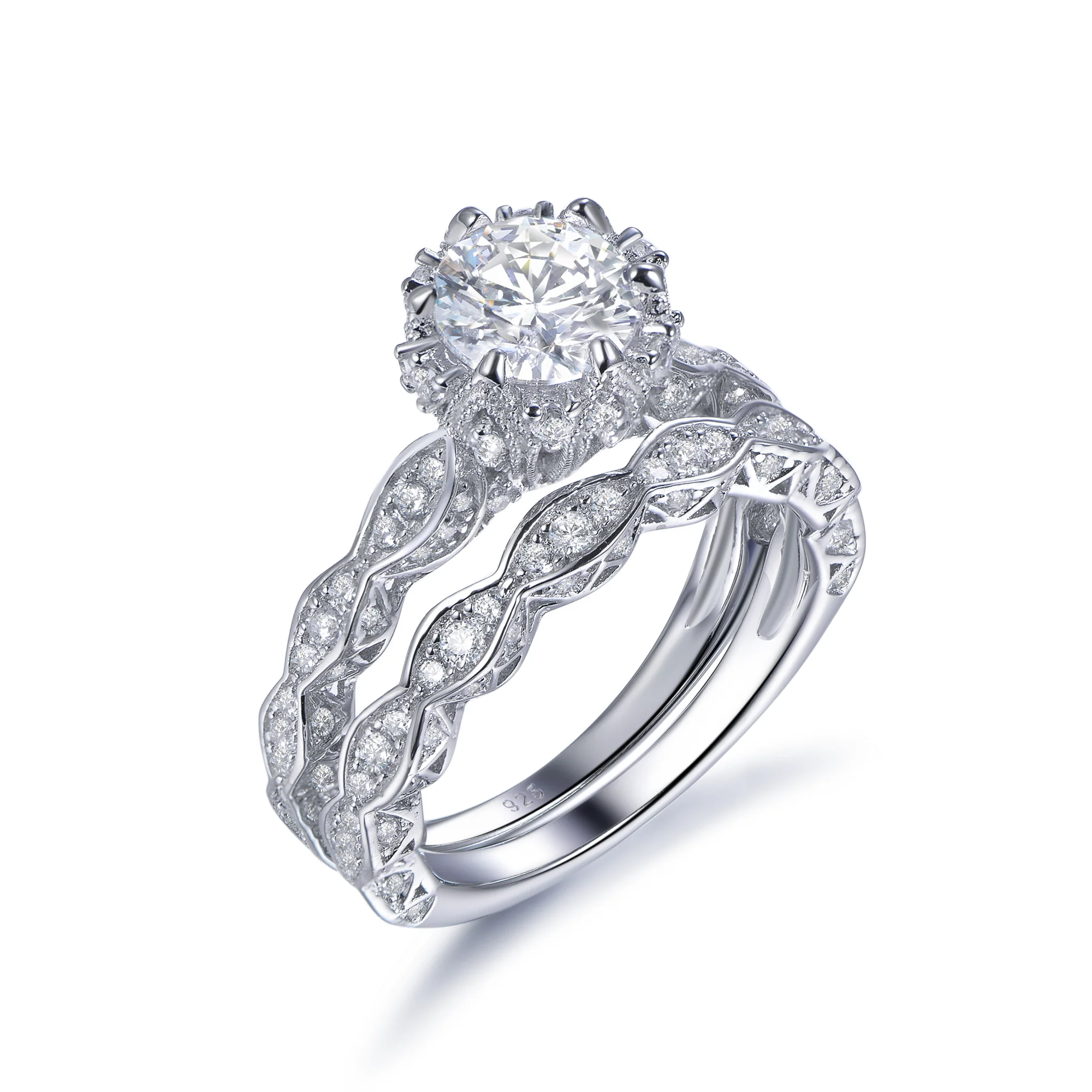 

Hot Sale Best Selling New Classic Sterling Silver Jewelry White Zircon Custom unisex Silver Ring