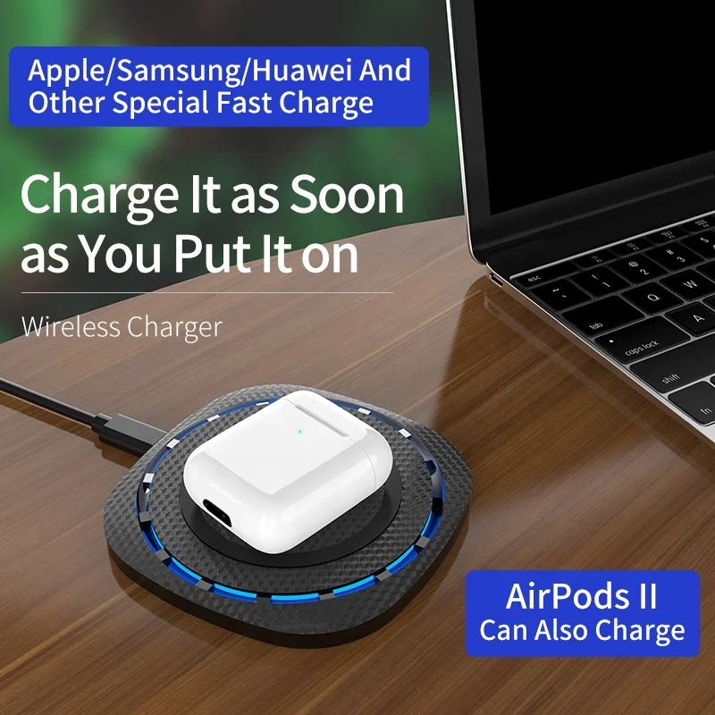 
2020 New Arrival Wireless Charger Universal 10W Quick Charging Phone Wireless Charger For iPhone Samsung Fast Charging Pad 
