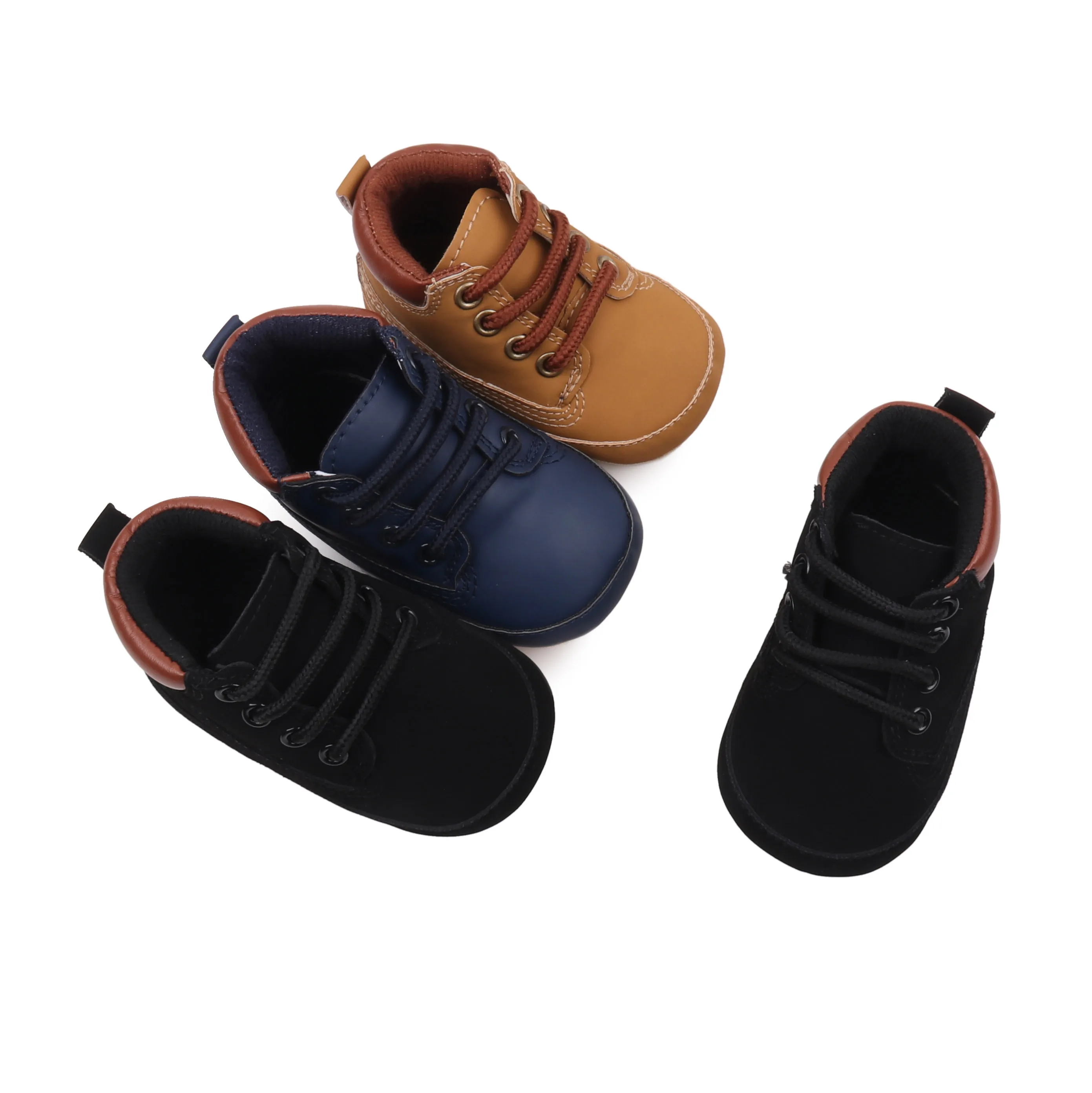 

Cool Lace-up Design TPR Sole Infant Shoes PU Leather Baby Boy Shoes