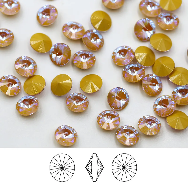 

Paso Sico  Lt. Smoked Topaz MI Round Gemstone Point Back Diamond Crystal Stone