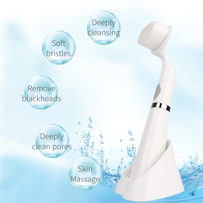 

Korea IPX7 waterproof skin care beauty equipment cleaning face brush vibration massage facial cleansing brush, White/gold/red/blue