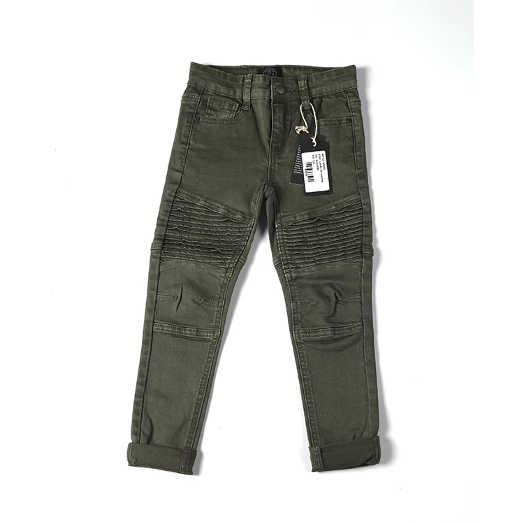 
Oem Service New Design High Quality Cotton Casual Fold Striped Washed Black Jeans For Boys 