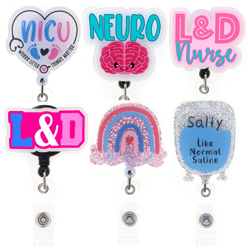 

Acrylic Cute Retractable Nurse Badge Reel For Student Doctor Office Accessories Name Badge Card