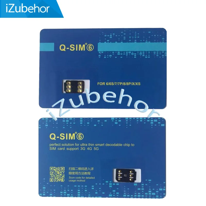 
Support IOS13 Q SIM 6 for iphone 5/5c/5s/6/6p/6s/7/7p/8/8p/x/xs /XS max/11/11 pro automatic 4G 5G Sim Card Adapter 