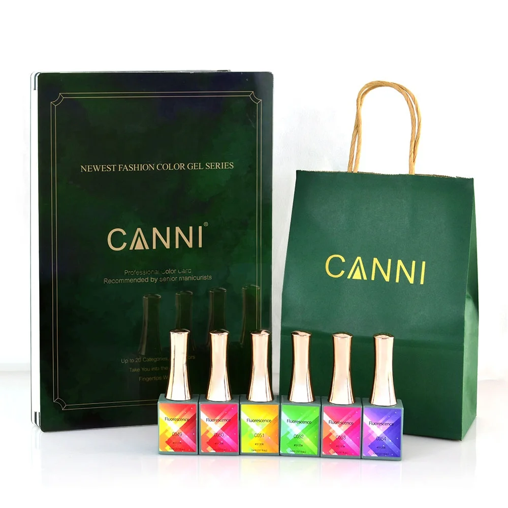 

CANNI 126 colors 16ml SOAK OFF UV Gel Nail Polish Private Label 6pcs Kit Esmaltes Gel Polish Individual Packaging Gift Set