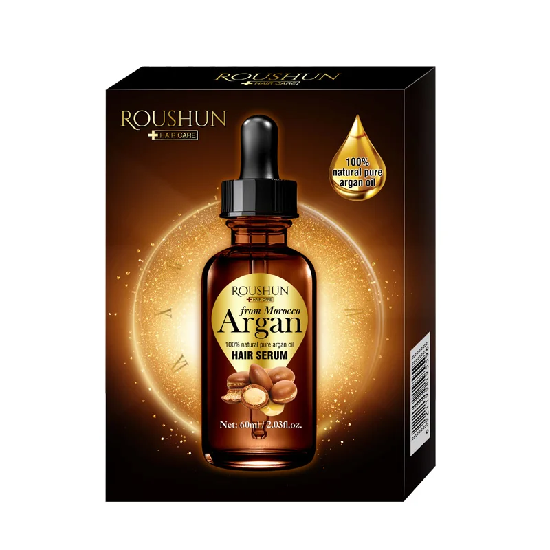 

ROUSHUN 100% pure Argan oil moisture nourish shine anti-frizz OEM label