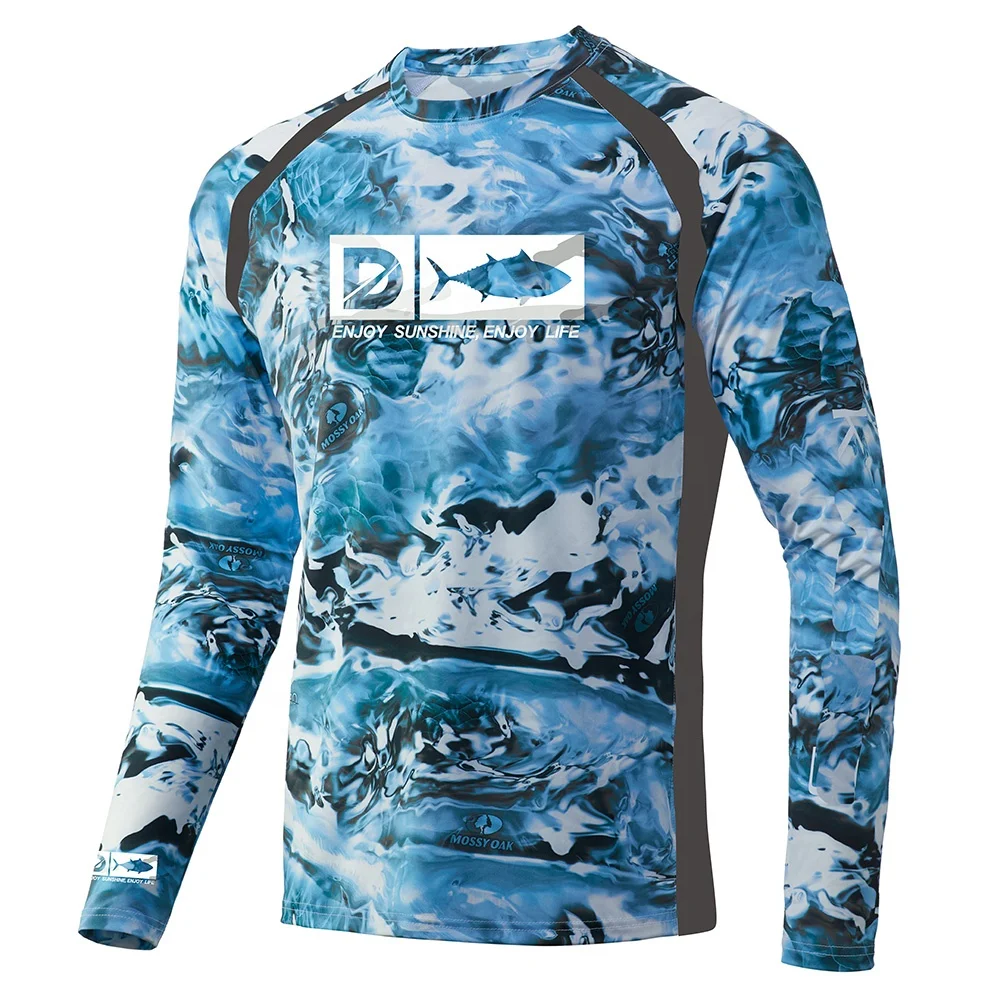 

Custom UPF 50 Long Sleeve Custom camo t shirt Sublimated Mens rash guard fishing shirt