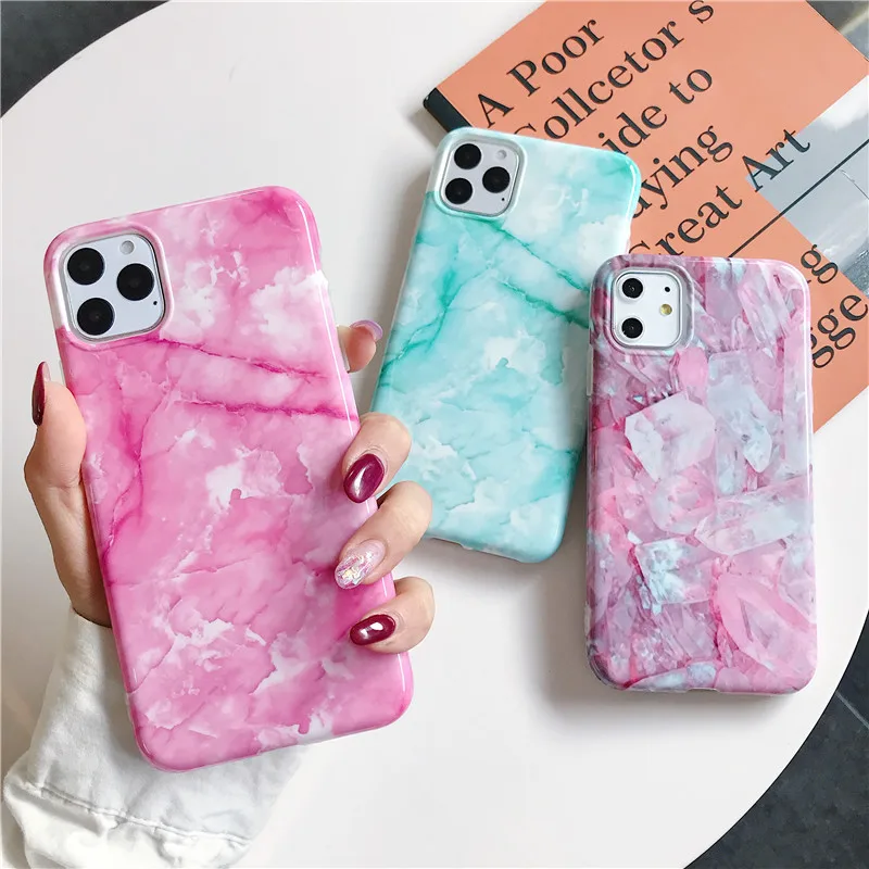 

Stylish Watercolour TPU Soft IMD Marble Phone Case For iPhone 12