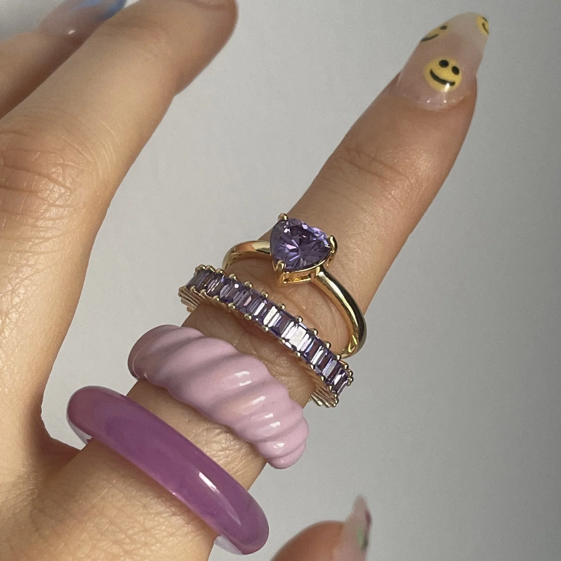 

Fashion small fresh INS web celebrity pop ring resin acrylic drop transparent candy ring simple accessories