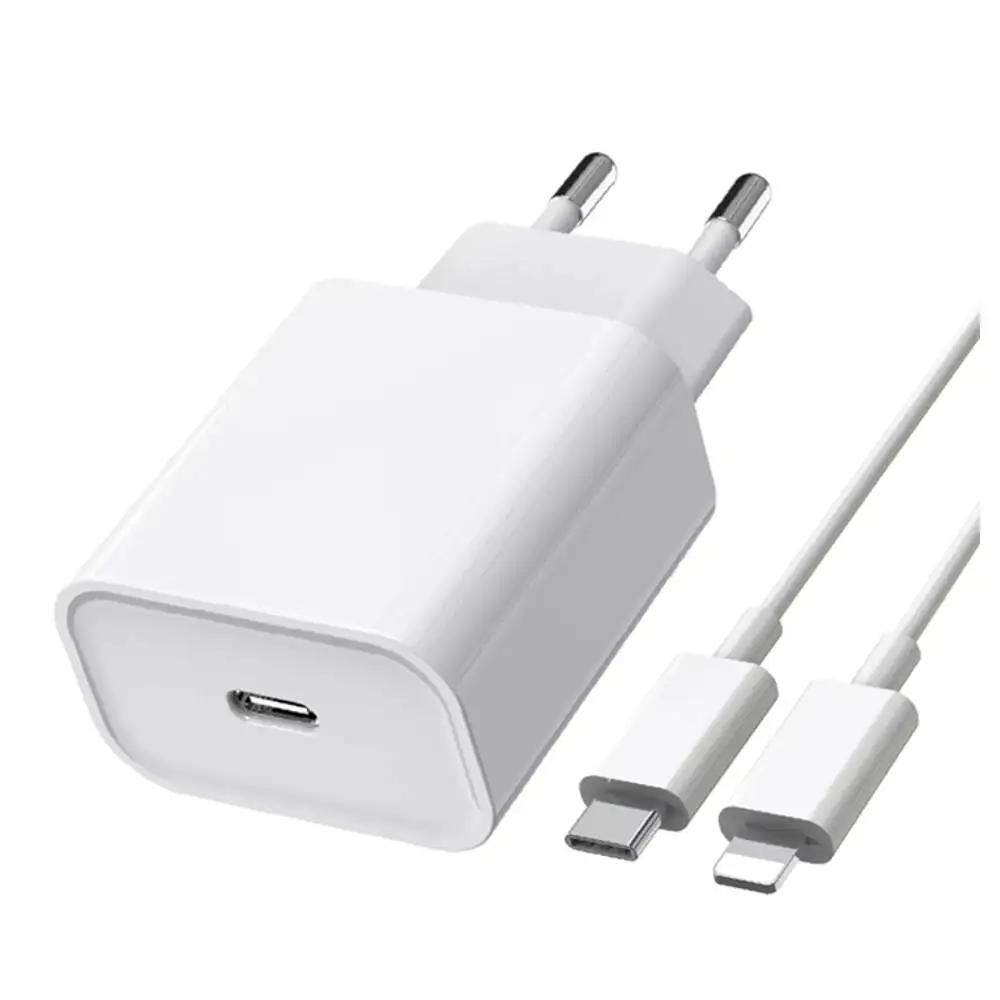 

US EU Plug PD 20W fast charging power supplier wall charger USB C 20W power adapter for iphone charger, White;customized