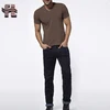 Wholesale stretch 100% cotton plain with logo printing v neck slim fit t-shirt for men heather gray fabric t-shirt