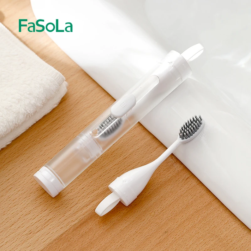 

FaSoLa Portable travel toothbrush Toothbrush and toothpaste integrated storage