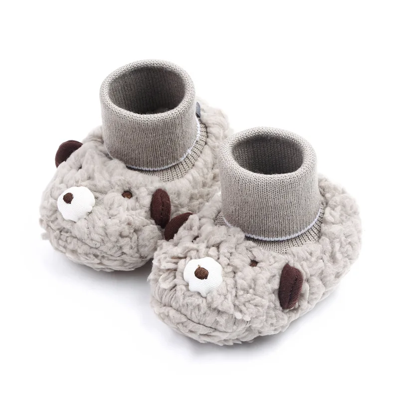 

New Arrival Fall Winter USA Hot Sale Footwear Wrap Booties Curly Teddy Woolen Stock Newborn Baby Shoes