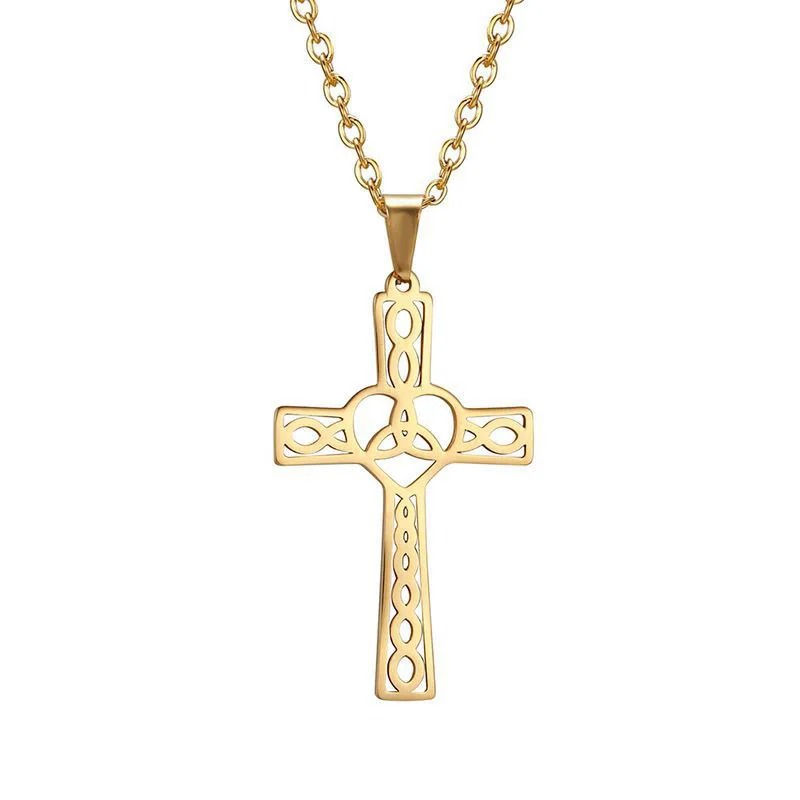 

Custom Design Women and Men's Jesus Christ Crucifix Cross Lord's Prayer Pendant Necklace Stainless Steel Jewelry