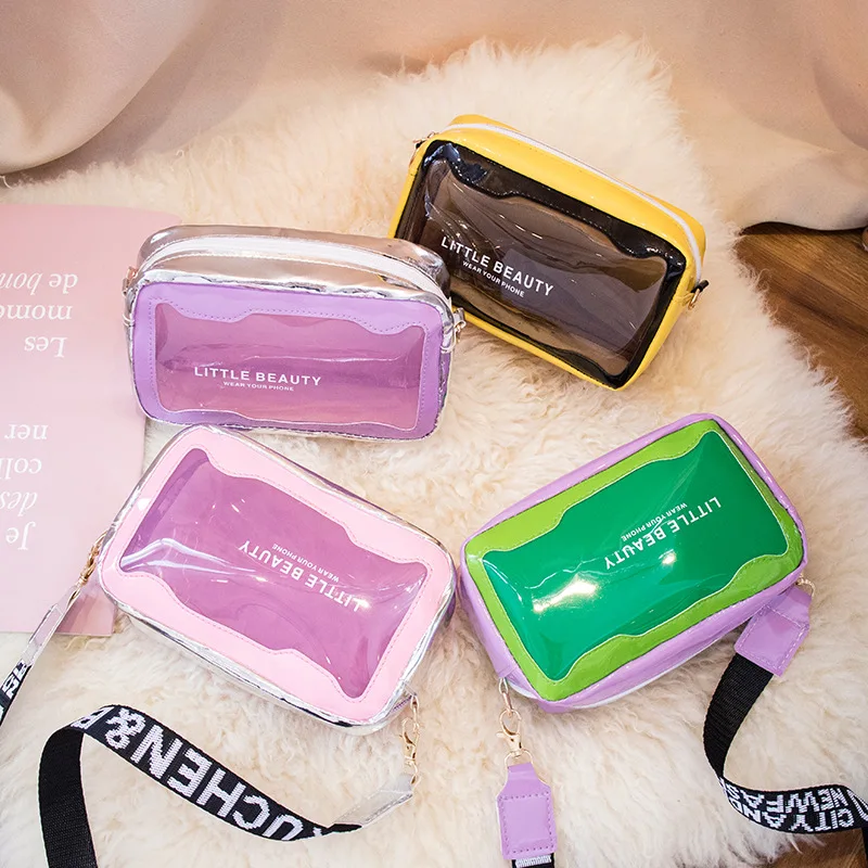 

2021 Candy color jelly purses and bags cheap handbag transparent PVC mini purse Korean bag women hand bag for purse, 4 colors