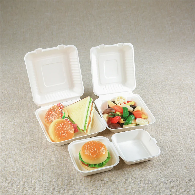 

compostable container 100 black biodegradable takeout boxes for packing food, Unbleached and bleached